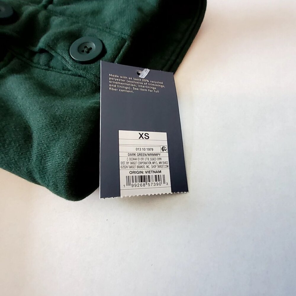 Universal Thread Dark Green Button-Up Mock Neck S… - image 3